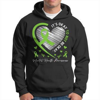 Its Okay To Not Be Okay Mental Health Awareness Ribbon Heart Hoodie - Monsterry