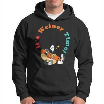 It's Weiner Time Hot Dog Vintage Apparel Hoodie - Monsterry