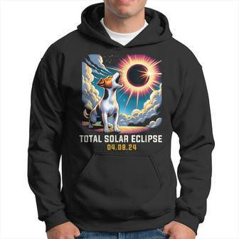 Jack Russell Terrier Dog Howling At Solar Eclipse Hoodie - Seseable