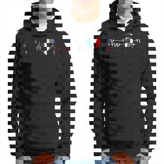 J'aime La France Français Battement De Cœur Drapeau Fierté Sweat à capuche - Cadeauxyz