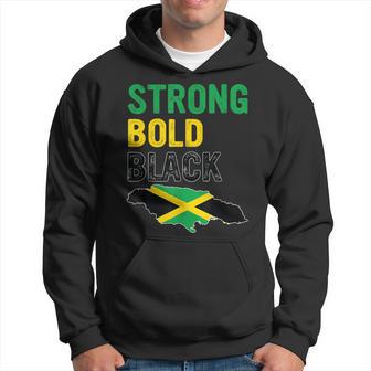 Jamaica Independence Day Strong Bold Black Jamaican Flag Hoodie - Thegiftio UK