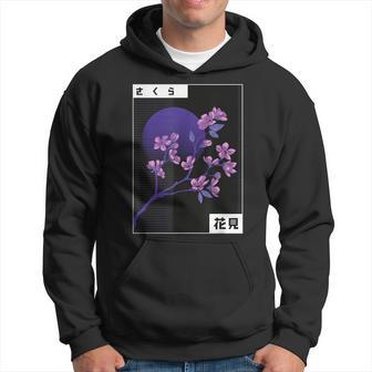 Japanese Cherry Blossom Vaporwave Aesthetic Retro Graphic Hoodie - Thegiftio UK