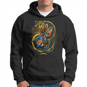 Japanese Oni Samurai Warrior With Dragon Hoodie - Thegiftio UK