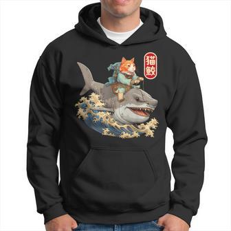 Japanese Samurai Cat Shark Ninja Cat Tattoo Kitten Warrior Hoodie - Monsterry AU