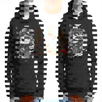 Japanese Samurai Ninja Cat Katana Japanese Style Hoodie - Thegiftio