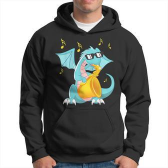 Jazz Music Lover Dragon With Saxophone Hoodie - Monsterry