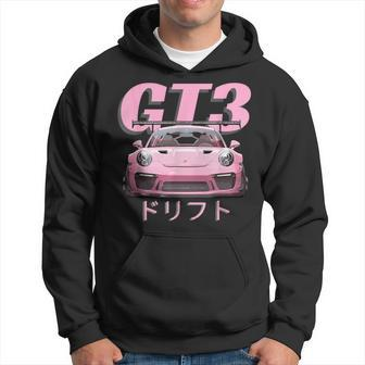 Jdm Motorsports Car Drift Pink Gt3 Rs Car Graphic Japan Hoodie - Seseable