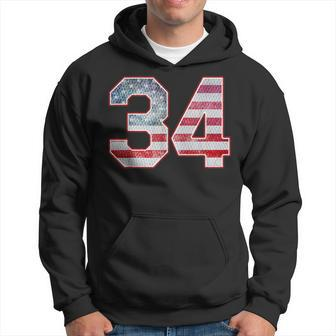 Jersey Player Number 34 Personalized Sports American Flag Hoodie - Monsterry UK