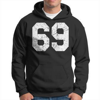 Jersey Uniform Number 69 Athletic Style Sports Back Graphic Hoodie - Monsterry