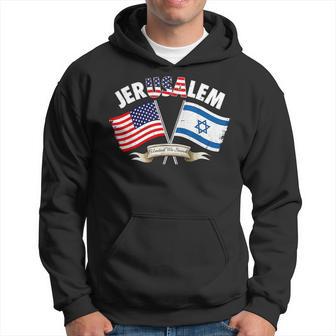 Jerusalem Israel Usa American Flag Hoodie - Monsterry UK