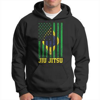 Jiu Jitsu Brazilian Bjj Brazil United States Flag Brazilian Hoodie - Monsterry