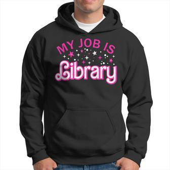 My Job Is A Library Retro Pink Style Reading Books Librarian Hoodie - Monsterry