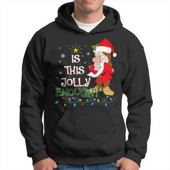 Is This Jolly Enough Grumpy Elf Pajama Christmas Lights Hoodie - Monsterry