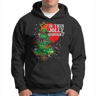 Is This Jolly Enough Guns Christmas Tree Handgun Rifle M4 Hoodie - Monsterry