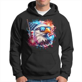 July 4Th Patriotic Bald Eagle Usa American Flag Fireworks Hoodie - Monsterry CA