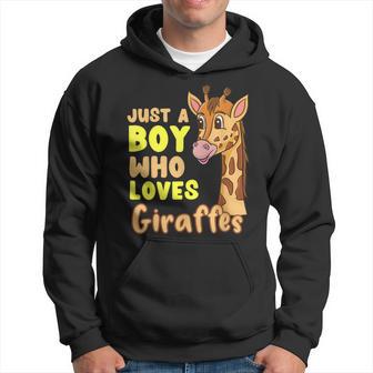 Just A Boy Who Loves Giraffes Hoodie - Thegiftio UK