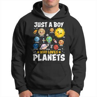 Just A Boy Who Loves Planets Astrology Space Solar Systems Hoodie | Mazezy DE