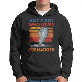 Just A Boy Who Loves Tornado Weather Storm Tornado Chaser Hoodie - Thegiftio UK