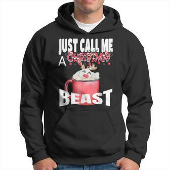 Just Call A Christmas Beast With Cute Deer In Cocoa Cup Hoodie - Monsterry