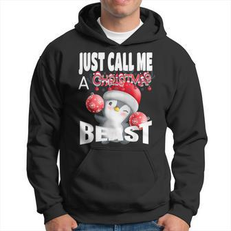 Just Call A Christmas Beast With Cute Penguin And Ornaments Hoodie - Monsterry CA
