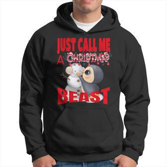 Just Call A Christmas Beast With Cute Penguin And Snowman Hoodie - Monsterry UK