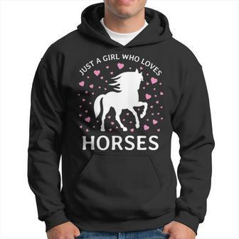 Just A Girl Who Loves Horses Cowgirl Horse Girl Riding Hoodie | Mazezy