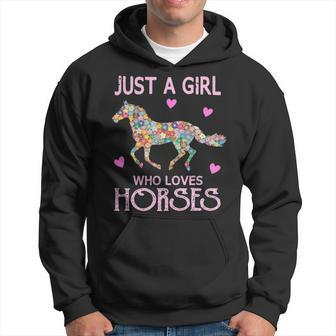 Just A Girl Who Loves Horses Horse Riding Girls Women Hoodie | Mazezy