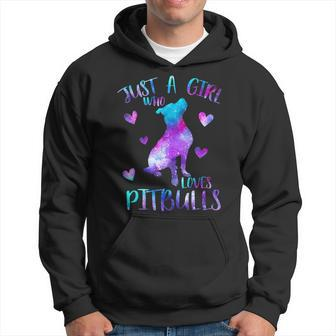 Just A Girl Who Loves Pitbulls Galaxy Space Pitbull Dog Mom Hoodie | Mazezy CA