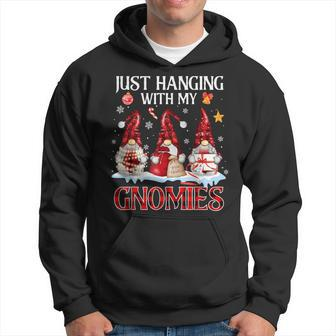 Just Hanging With My Gnomies Pajama Cute Gnome Christmas Hoodie - Monsterry CA