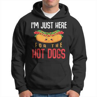 Im Just Here For The Hot Dogs Foodie Weiner Hot Dog Hoodie - Monsterry DE