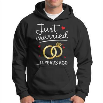 Just Married 44 Years Ago Couple 44Th Anniversary Hoodie - Monsterry UK