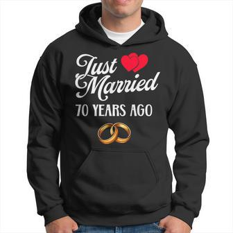 Just Married 70 Years Ago Couple 70Th Anniversary Hoodie | Mazezy CA