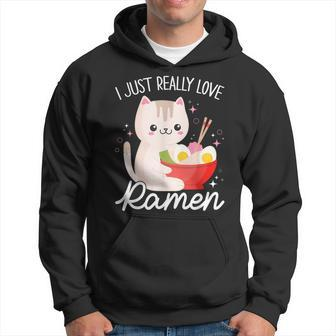 I Just Really Love Ramen Cat Anime Kawaii Otaku Clothing Hoodie - Monsterry