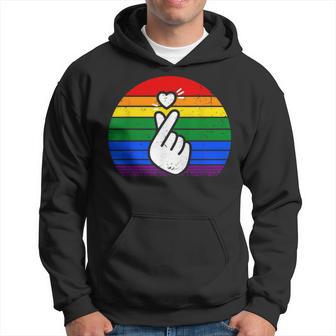 K-Pop Heart Hand Lgbt Gay Pride Retro Vintage Lgbtq Pride Hoodie - Monsterry DE