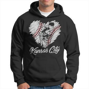 Kansas City Baseball Heart Distressed Vintage Baseball Fans Hoodie - Monsterry AU
