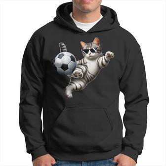 Katzen-Sonnenbrille Spielt Fußball-Kostüm Spielerbesitzer Liebhaber Kapuzenpullover - Geschenkecke