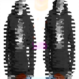 Kawaii Cat Pile Anime Asexual Pride Flag Kittens Hoodie - Thegiftio