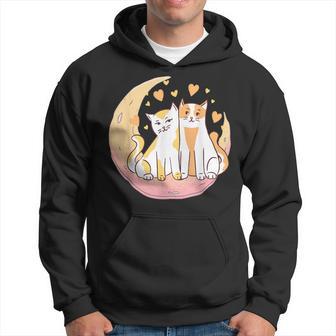 Kawaii Cat Purple Moon Celestial Feline Astrologer Stargazer Hoodie - Monsterry AU