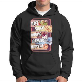 Kawaii Eat Sleep Anime Gaming Repeat Otaku Anime Manga Hoodie - Monsterry AU