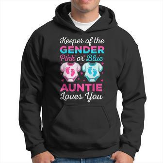Keeper Of The Gender Auntie Loves You Baby Announcement Aunt Hoodie - Thegiftio UK