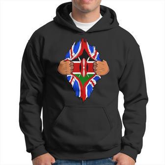 Kenyan Blood Inside Me Kenya Flag British Flag Hoodie - Thegiftio UK