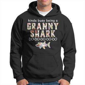Kinda Busy Being A Granny Shark Hoodie | Mazezy