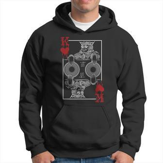 King Of Hearts Clubbing Disco Techno Outfit Dj King Card Hoodie - Monsterry DE