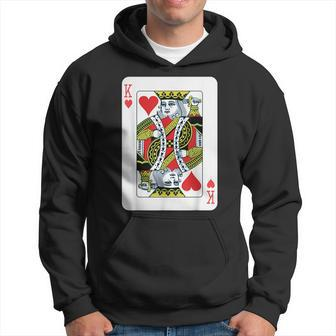 King Of The Hearts Playing Card Poker Hoodie - Monsterry