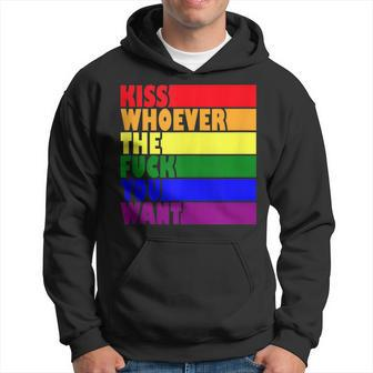 Kiss Whoever The F Fuck You Want Lesbian Gay Lgbt Pride Hoodie - Monsterry DE
