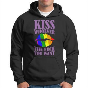 Kiss Whoever The F You Want Lgbt Pride Month Lgbtq Rainbow Hoodie - Monsterry AU