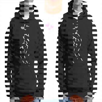 Korean Finger Heart Hand I Love You Kpop Merch K-Pop Hoodie - Thegiftio UK