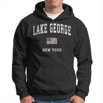 Lake George New York Ny Vintage American Flag Sports Hoodie - Monsterry UK