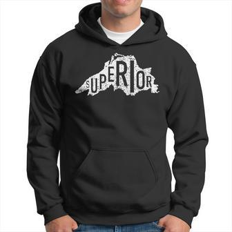 Lake Superior Distressed Outline Hoodie - Monsterry DE