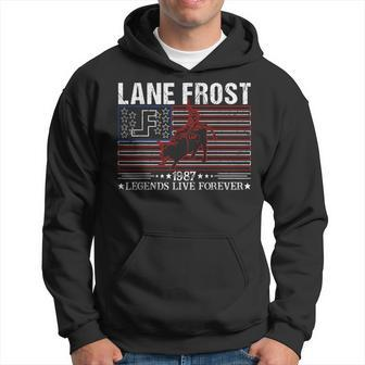 Lane Frost Legends Live Together Rodeo Lover Us Flag 1987 Hoodie - Monsterry